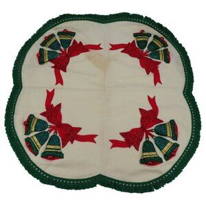 Edna Looney Handmade Felt Tree Skirt Jeweled Bells Christmas Holiday Finished